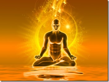 Meditation with golden light