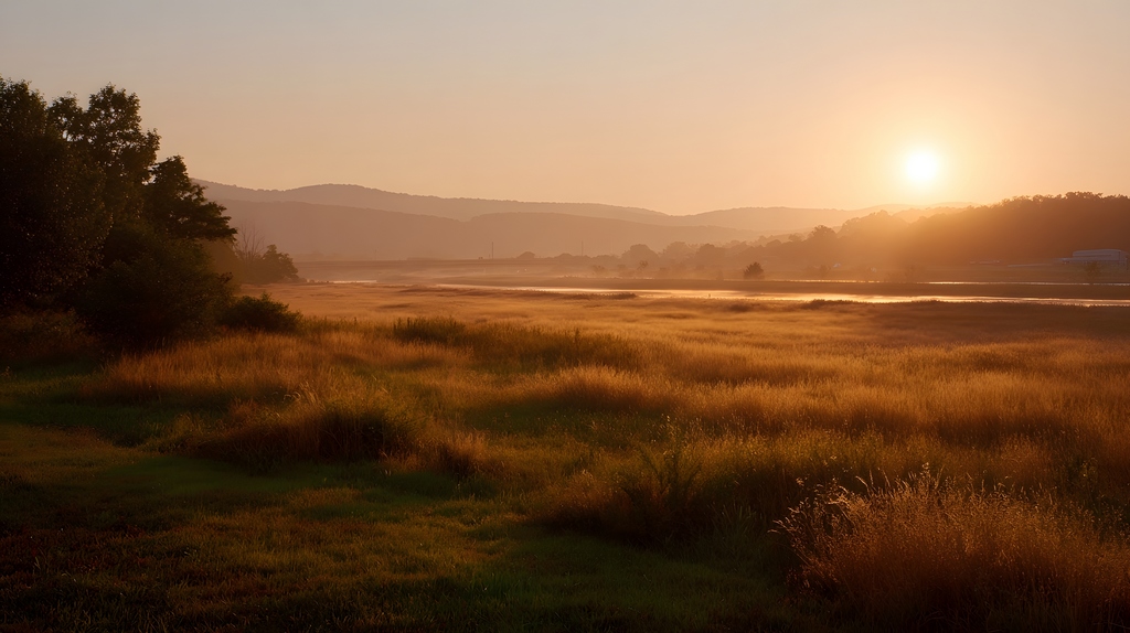 Paysage au lever du soleil symbolisant l’apaisement et l’ouverture après un soin énergétique à distance